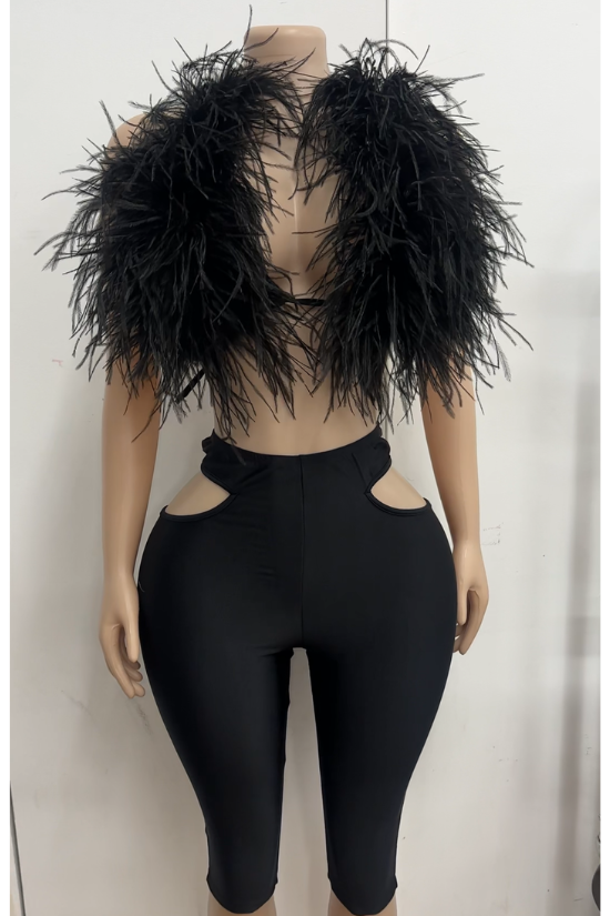 Ostrich Feather Set ~ Black